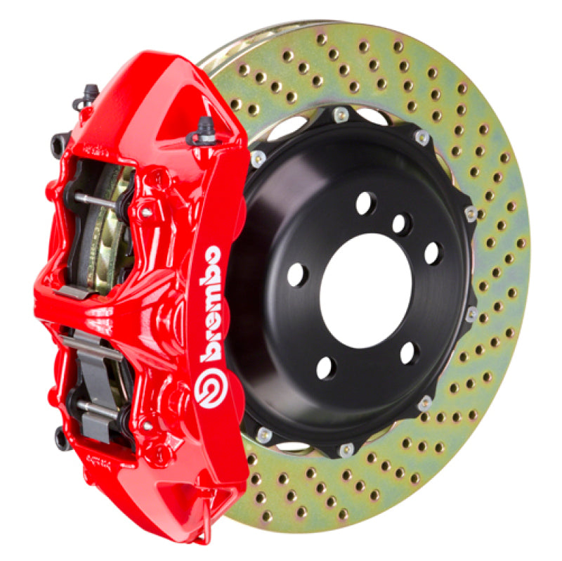 Brembo 06-13 Corvette Z06 Excl CC Brakes Front GT BBK 6 Piston Cast 380x32 2pc Rotor Drilled-Red