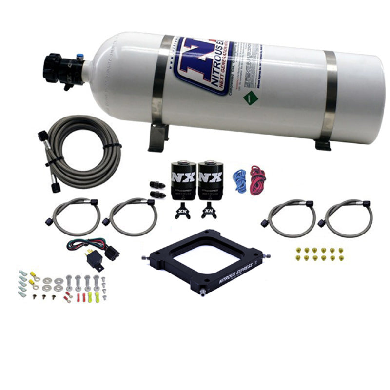 Nitrous Express 4500 Assassin Plate Stage 6 Nitrous Kit (50-300HP) w/15lb Bottle