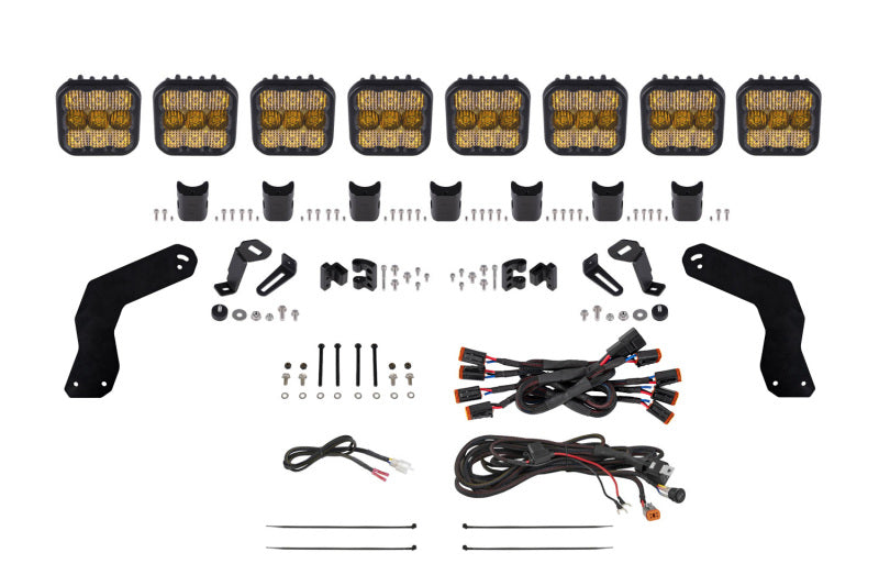 Diode Dynamics 17-24 Can-Am Maverick X3 SS5 Pro CrossLink Roof Lightbar Kit - Yellow Combo