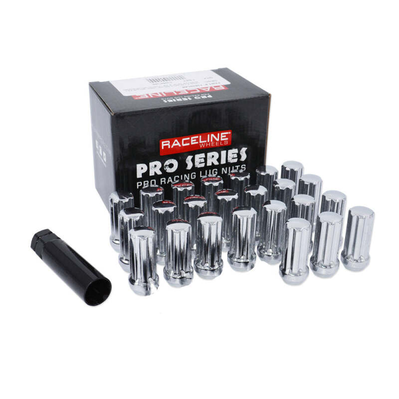 Raceline 14x2.0mm XL Spline Chrome Lug Nuts (24 Pack)