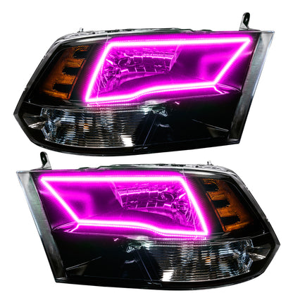Oracle Lighting 09-18 RAM 1500 Sport Halo Headlights - Blk Housing w/RF Controller