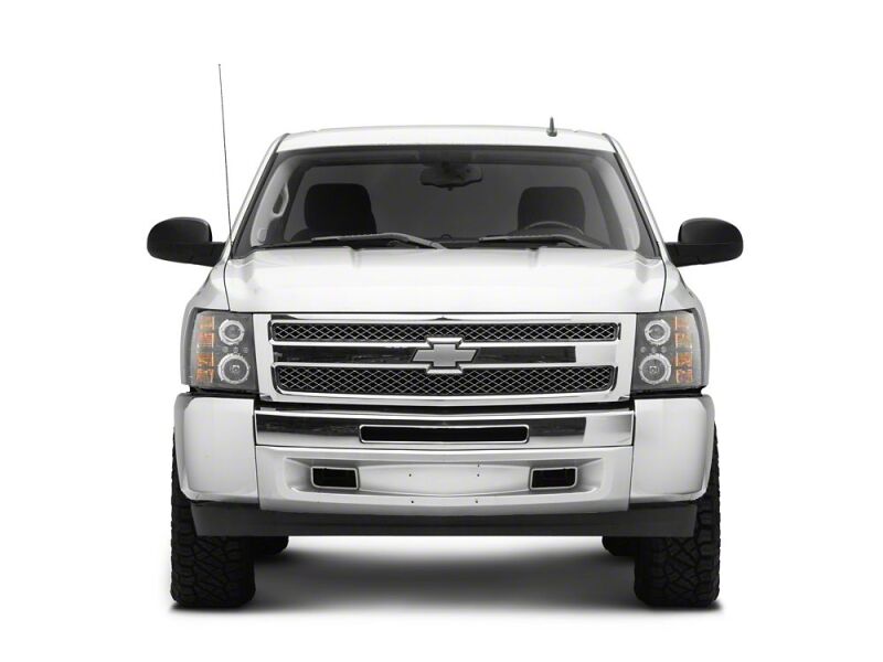 Raxiom 07-13 Chevrolet Silverado 1500 LED Halo Projector Headlights- Black Housing- Clear Lens