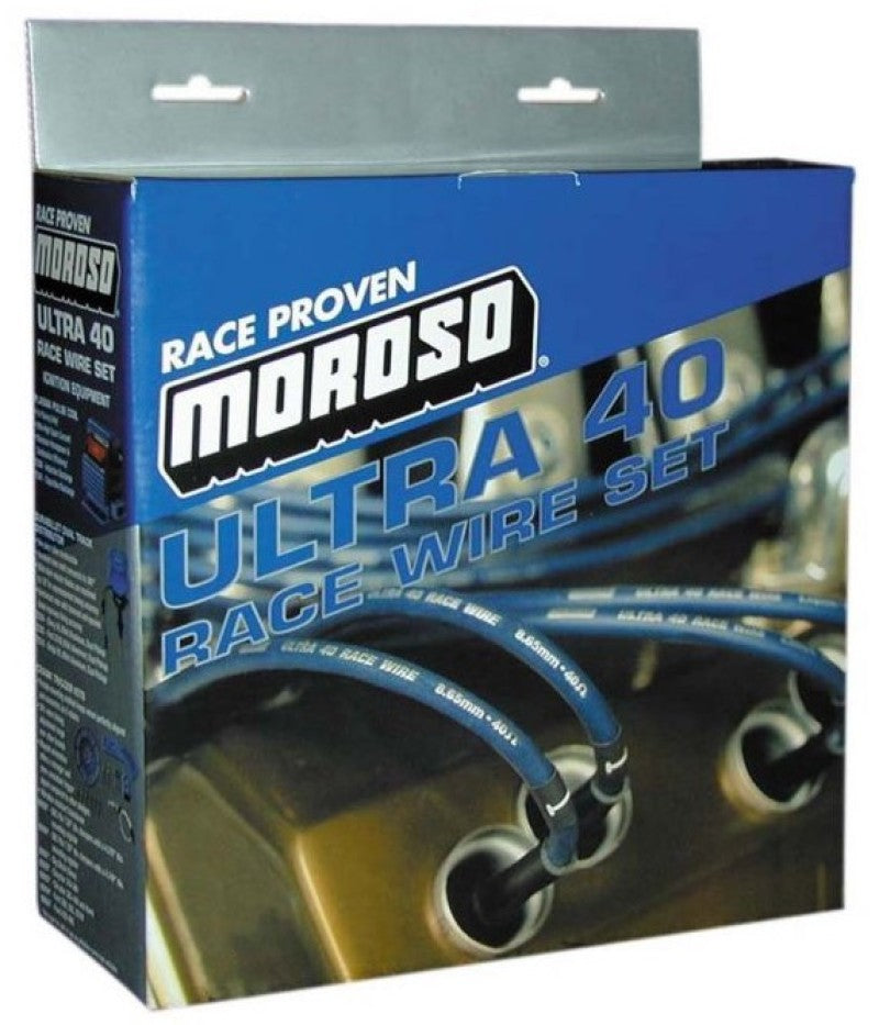 Moroso Chevrolet Small Block Ignition Wire Set - Ultra 40 - Unsleeved - Non-HEI - Under Header - Red