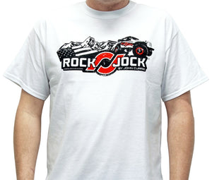 RockJock T-Shirt w/ Logo and Jeep White XXXL Print on the Front