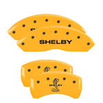 MGP 4 Caliper Covers Engraved Front Shelby Engraved Rear Tiffany Snake Yellow finish black ch