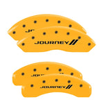 MGP 4 Caliper Covers Engraved Front & Rear With stripes/Journey Yellow finish black ch