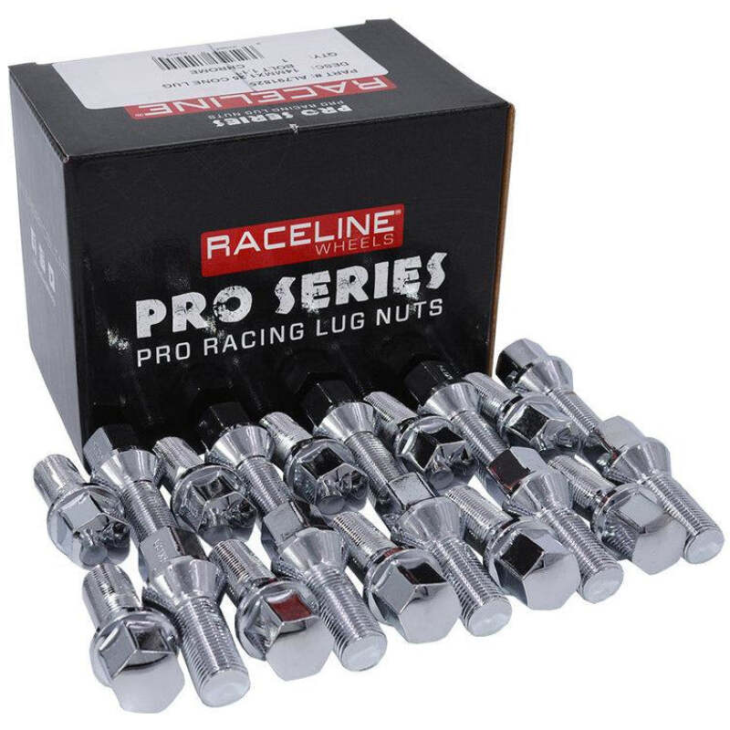 Raceline 12x1.25 1.3in Chrome Lug Bolts (Set of 20)