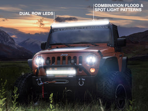 Raxiom 07-18 Jeep Wrangler JK 50-Inch Straight Dual Row LED Light Bar Flood/Spot Combo Beam