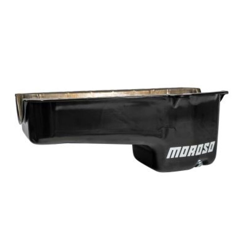 Moroso Pre-80 Chevrolet Small Block (w/Driver Side Dipstick) Wet Sump 6qt 8.25in Steel Oil Pan - Blk