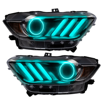 Oracle 15-17 Ford Mustang V6/GT/Shelby DRL  w/ Halo Kit - ColorSHIFT w/ BC1 Controller