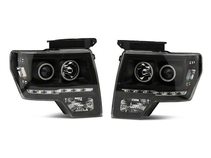 Raxiom 09-14 Ford F-150 G2 Super White LED Halo Projector Headlights- Black Housing- Clear Lens