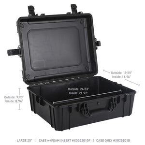 Go Rhino XVenture Gear Hard Case - Large 25in. / Lockable / IP67 / Automatic Air Valve - Tex. Black