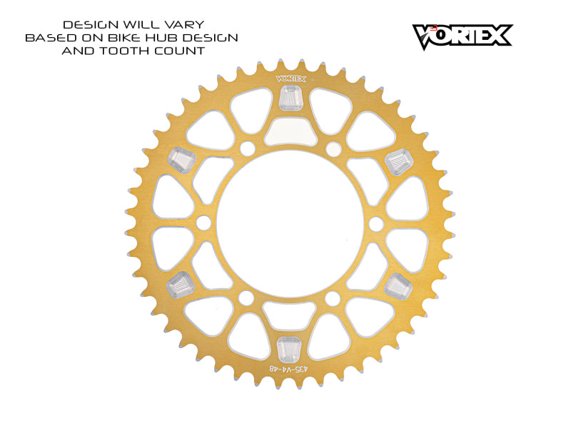 Vortex Racing V4 49 Tooth 520 Rear Sprocket - Gold