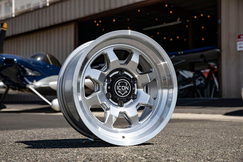 ICON Nuevo 17x8.5 / 5x150 / 25mm Offset / 5.75in BS - Silver Machined Wheel