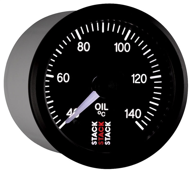 Autometer Stack 52mm 40-140 Deg C 1/8in NPTF Male Pro Stepper Motor Oil Temp Gauge - Black