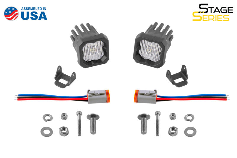 Diode Dynamics Stage Series C1 LED Pod - White SAE Fog Standard ABL (Pair)