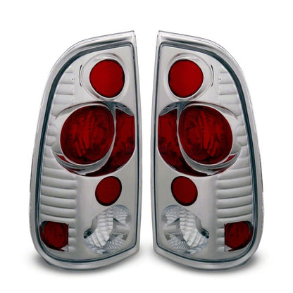 Raxiom 97-03 Ford F-150 Styleside Axial Series Version 2 Tail Lights- Chrome - Red/Clear Lens