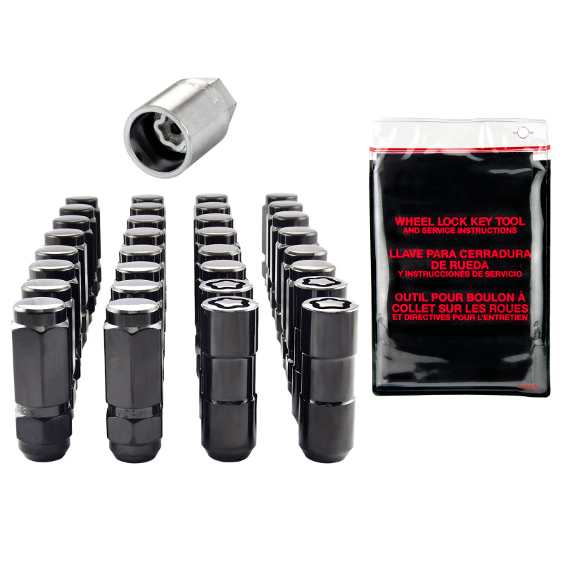 McGard 8 Lug Hex Install Kit w/Locks (Cone Seat Nut / Duplex) 9/16-18 / 7/8 Hex / 2.5in. L - Black