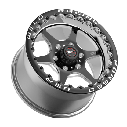 Weld S79 HD Beadlock S79 17x10in / 6x135 BP / 7.2in BS Black Center - Polished Shell Wheel