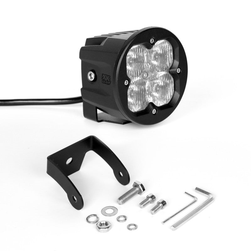 XK Glow Round XKchrome 20w LED Cube Light w/ RGB Accent Light - Driving Beam w/Fog Light Bracket