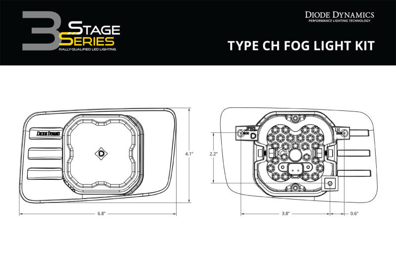 Diode Dynamics SS3 Type CH LED Fog Light Kit Pro ABL - White SAE Driving