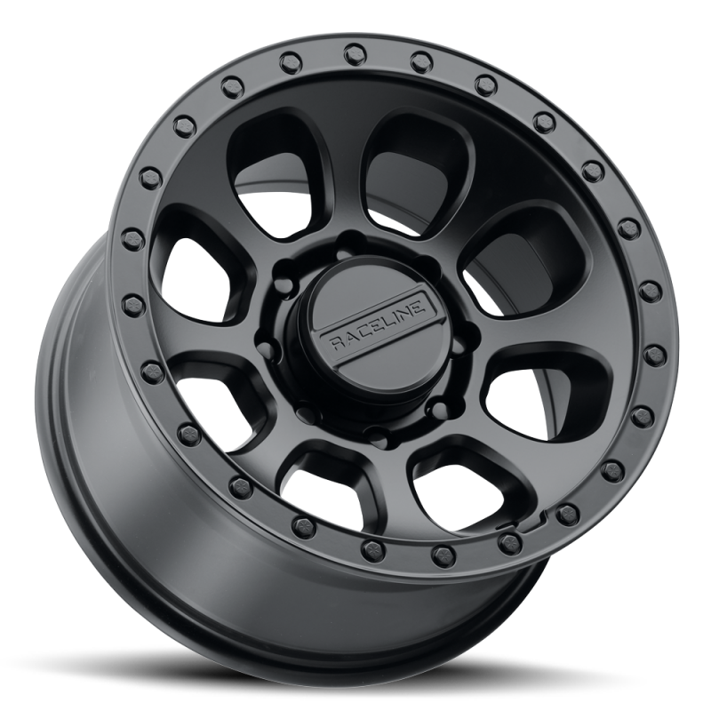 Raceline 961B Bolt 17x9in / 6x139.7 BP / -12mm Offset / 106.1mm Bore - Satin Black