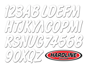 Hardline Boat Lettering Registration Kit 3 in. - 400 White Solid