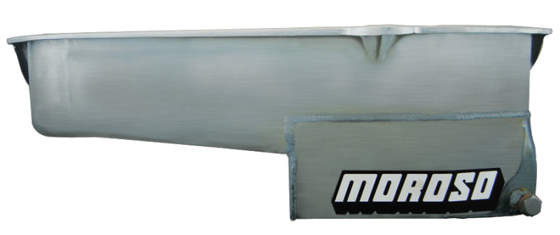 Moroso Pre-80 Chevrolet SBC (w/Driver Side Dipstick) Wet Sump 7qt 7.5in Steel Oil Pan - Black