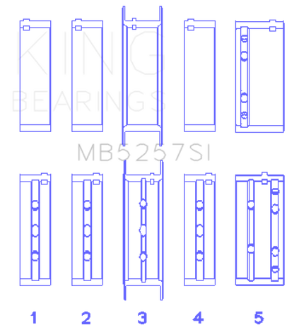 King Engine Bearings General Motors 379 V8 OHV (Size .026) Crankshaft Main Bearings (Set of 5)