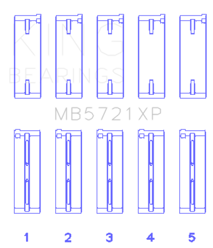 King Engine Bearings Nissan SR20DET (GTiR) 16V Performance Main Bearing Set - Size STD