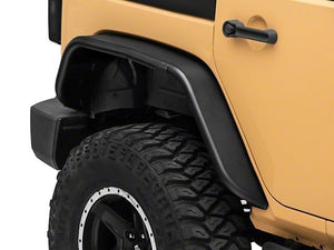 Officially Licensed Jeep 07-18 Jeep Wrangler JK Tubular Fender Flares w/ Jeep Logo- Rear