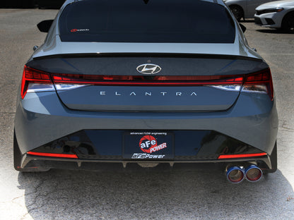aFe Takeda Axle-Back Exhaust System Hyundai Elantra N Line 21-25 L4-1.6L- Blue Flame Tip