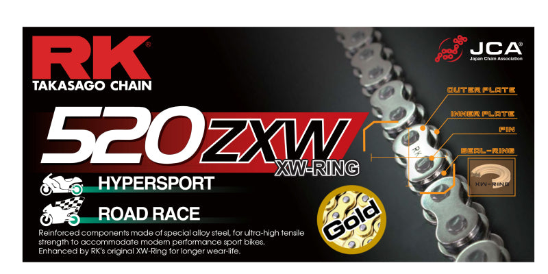 RK Chain 520ZXW-120 - Gold