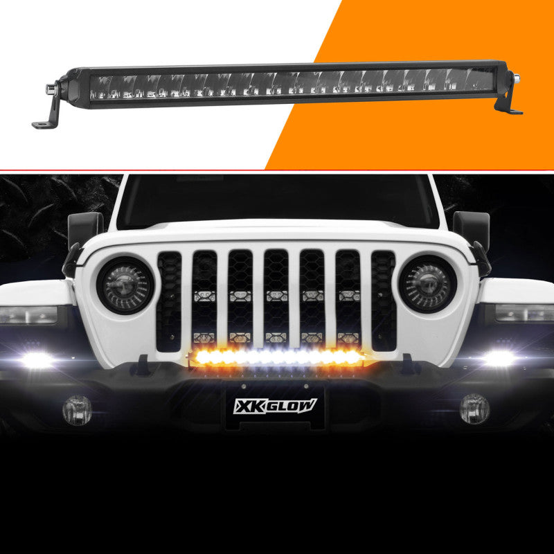 XK Glow Razor Light Bar Fog + Strobe + High Beam Driving No Wire & Switch 20in