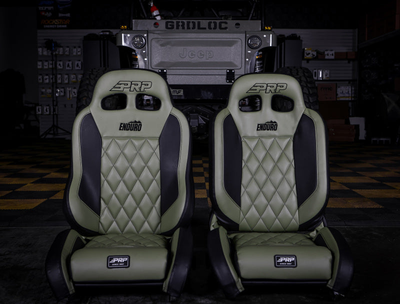 PRP 97-02 Jeep Wrangler TJ Enduro Elite Suspension Seat (Pair) - Trek Edition - Gray