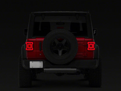 Raxiom 18-23 Jeep Wrangler JL Horizon LED Tail Lights- Black Housing- Red Lens