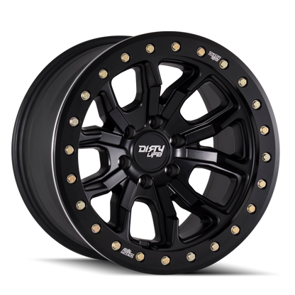 Dirty Life 9303 DT-1 20x9 / 6x135 BP / 12mm Offset / 87.1mm Hub Matte Black Wheel - Beadlock