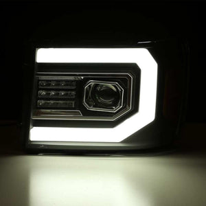 AlphaRex 07-13 GMC Sierra 1500 (No Clsc) LUXX-Series LED Proj HL Chrome w/Actv Lgt & Seq.Sig / DRL