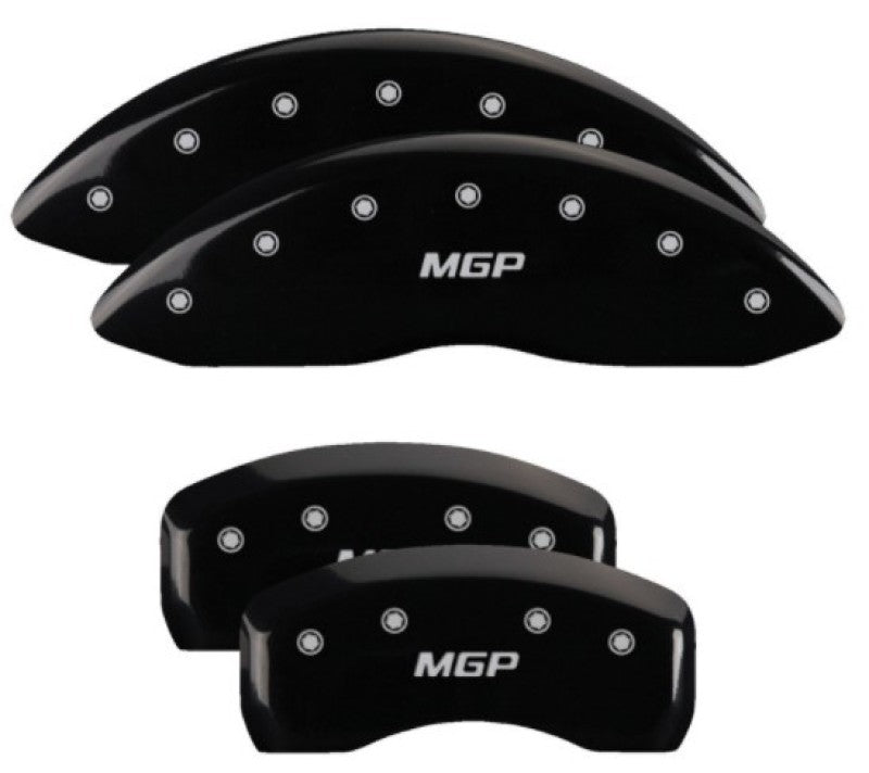 MGP 4 Caliper Covers Engraved Front & Rear MGP Black Finish Silver Characters 2019 Ford Edge