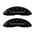 MGP 4 Caliper Covers Engraved Front Gen 4/Camaro Engraved Rear Gen 4/SS Black finish silver ch