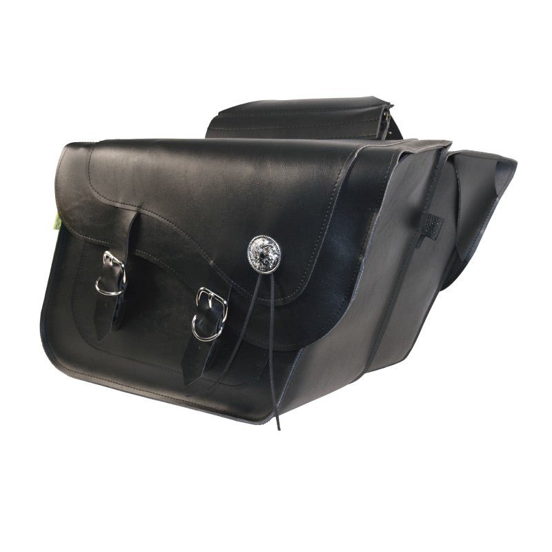 Willie & Max Universal Deluxe Large Slant Saddlebags (16 in L x 11 in W x 6.5 in H) - Black