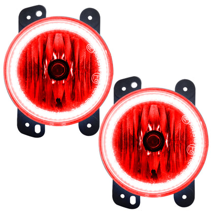 Oracle Lighting 07-09 Jeep Wrangler JK Pre-Assembled LED Halo Fog Lights -Red SEE WARRANTY