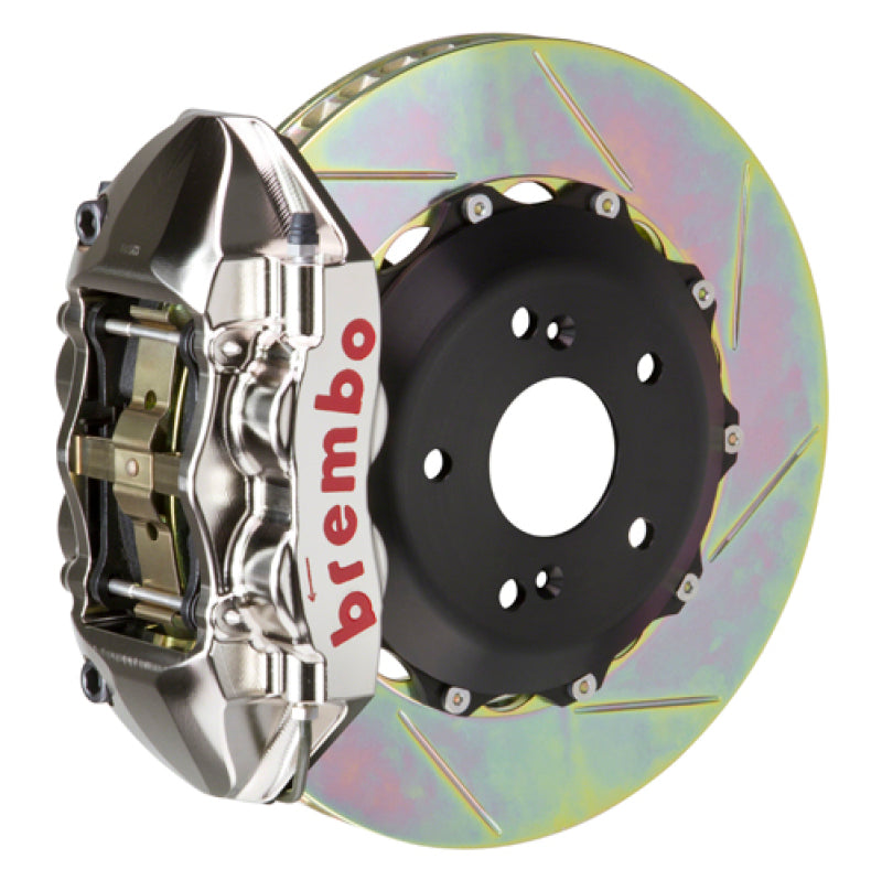 Brembo 06-09 S2000 Rear GTR BBK 4 Piston Billet328x28 2pc Rotor Slotted Type-1- Nickel Plated