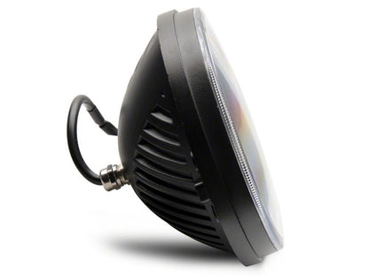 Raxiom 97-18 Jeep Wrangler TJ & JK Axial 7-In LED Headlights w/ DRL - Black Housing (Clear Lens)