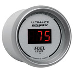 Autometer Ultra-Lite Digital 2-1/16in 0-280 OHM Silver Dial w/ Red LED Programmable Fuel Level Gage