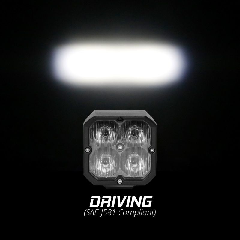 XK Glow Flush Mount XKchrome 20w LED Cube Light w/ RGB Accent Light - Driving Beam