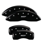 MGP 4 Caliper Covers Engraved Front & Rear Chevy racing Black finish silver ch