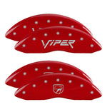 MGP 4 Caliper Covers Engraved Front Gen 2/Viper Engraved Rear Gen 2/Snake Red finish silver ch
