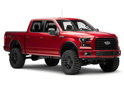 Raxiom 15-17 Ford F-150 LED Projector Headlights with LED Amber DRL- Black Housing- Clear Lens