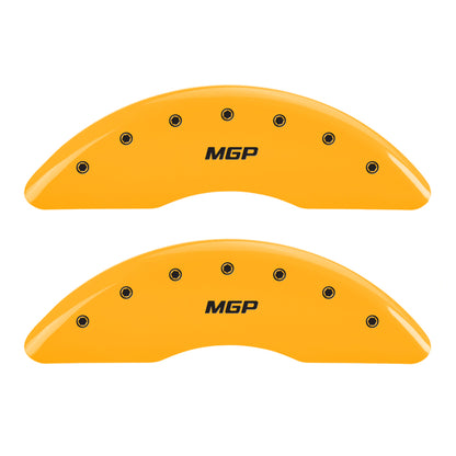 MGP 4 Caliper Covers Engraved Front & Rear MGP Black finish silver ch